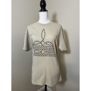 Woman's Checkered Boot Stitch Graphic T-Shirt Tee Size L S/S Comfort Western